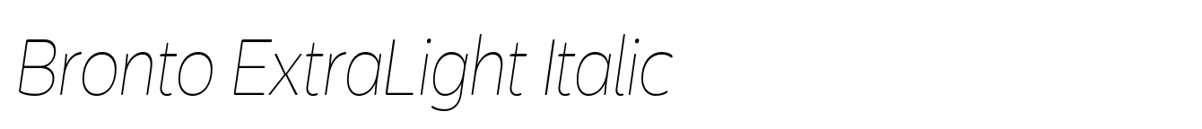 Bronto ExtraLight Italic